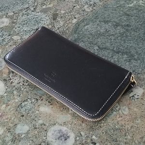 Kate Spade Black Leather Zipped Travel Wallet